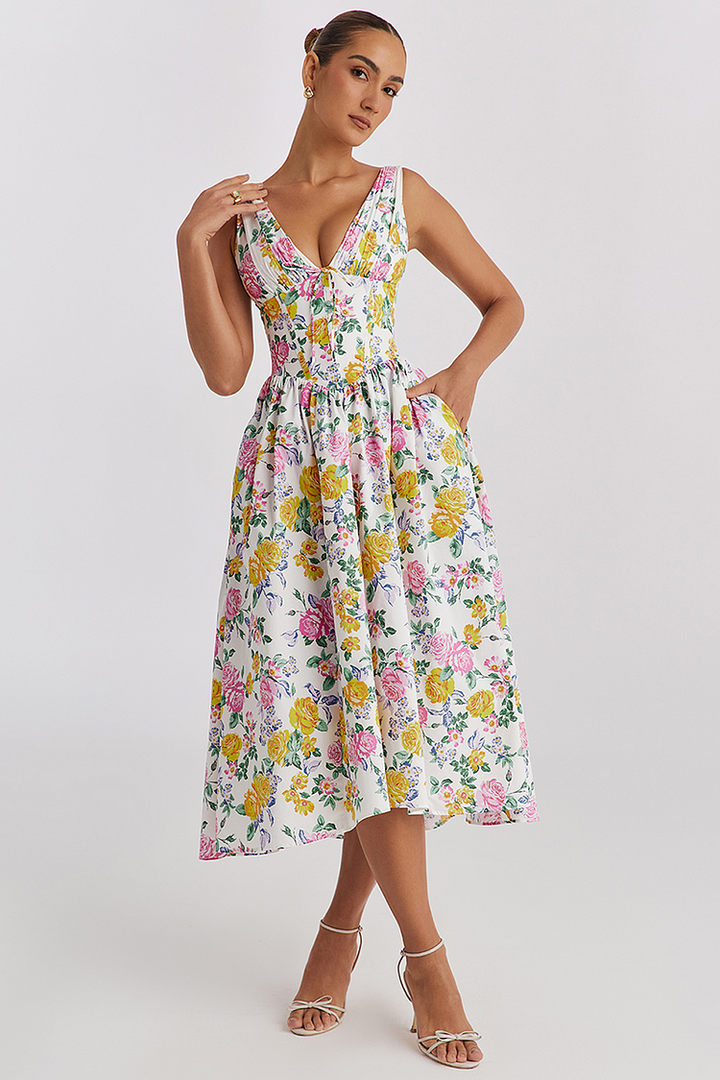 Robe midi fleurie femme | Élégance printanière pour toutes occasions
