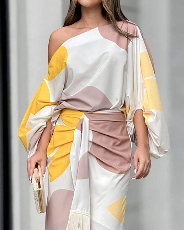 Ensemble asymétrique à franges | Élégance artistique
