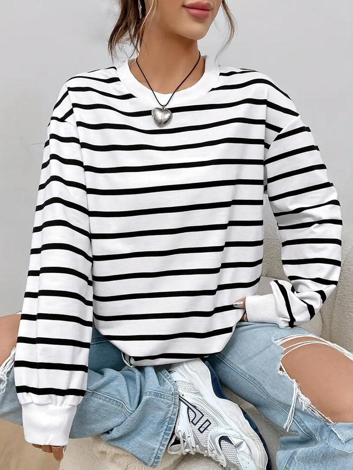 Sweatshirt rayé casual | Idéal pour un look décontracté