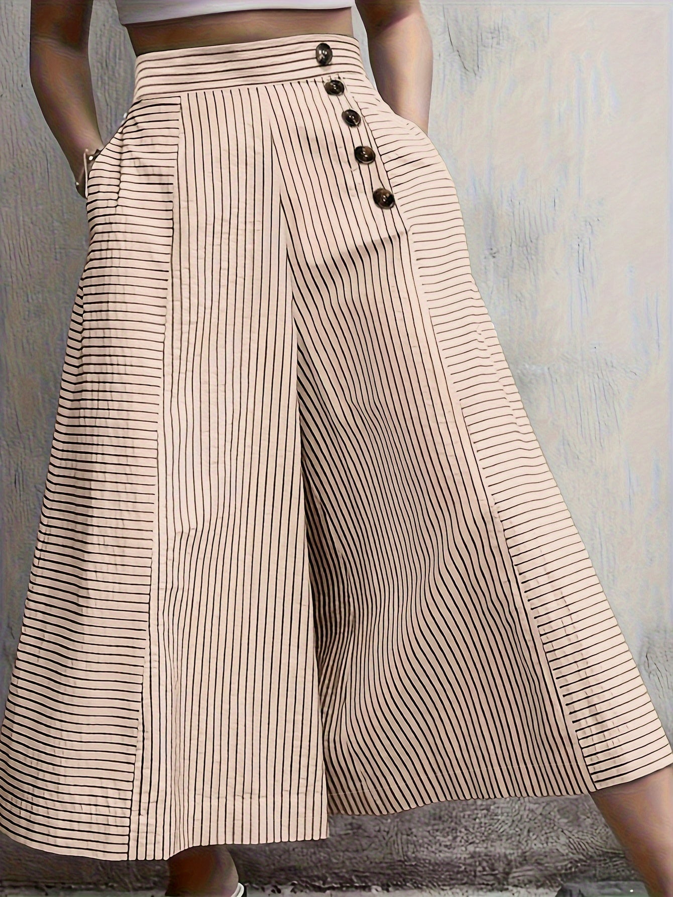 Pantalon ample rayé | Élégance estivale
