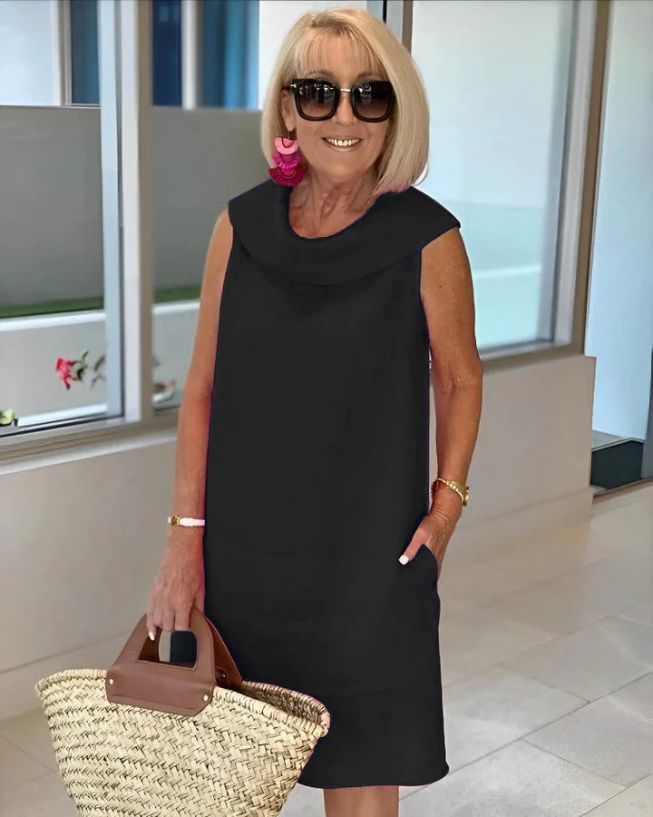 Robe droite col bénitier | Fraîcheur et simplicité