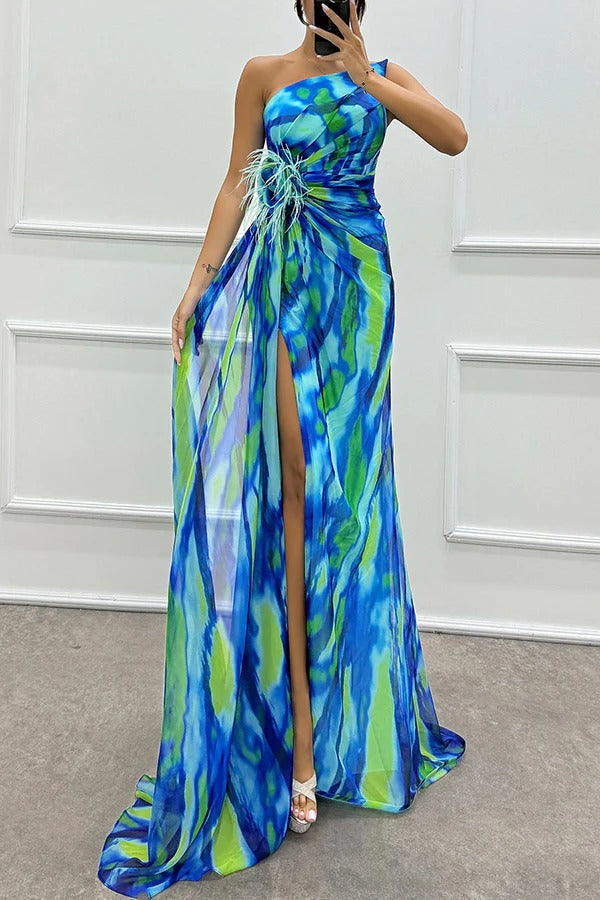 Robe longue asymétrique fluide | Élégance pour événements spéciaux