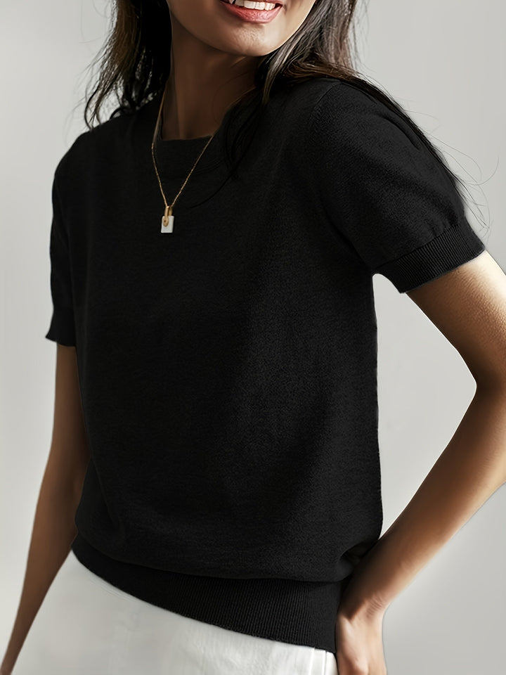 Pull manches courtes femme | Confort doux au quotidien