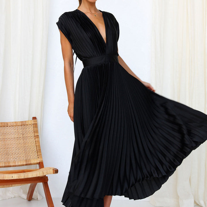 Robe plissée sans manches | Élégance intemporelle