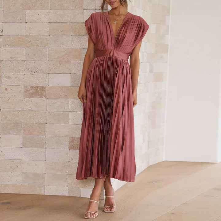 Robe plissée sans manches | Élégance intemporelle