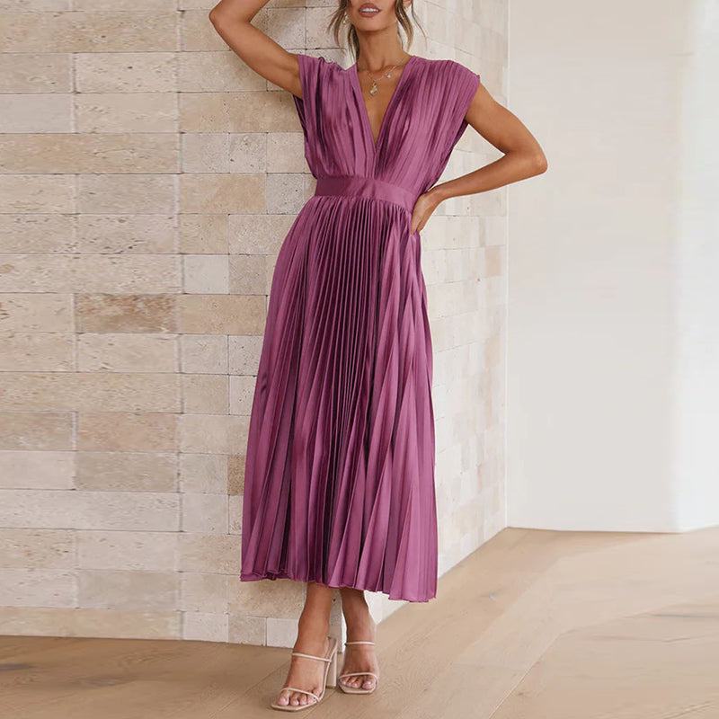 Robe plissée sans manches | Élégance intemporelle