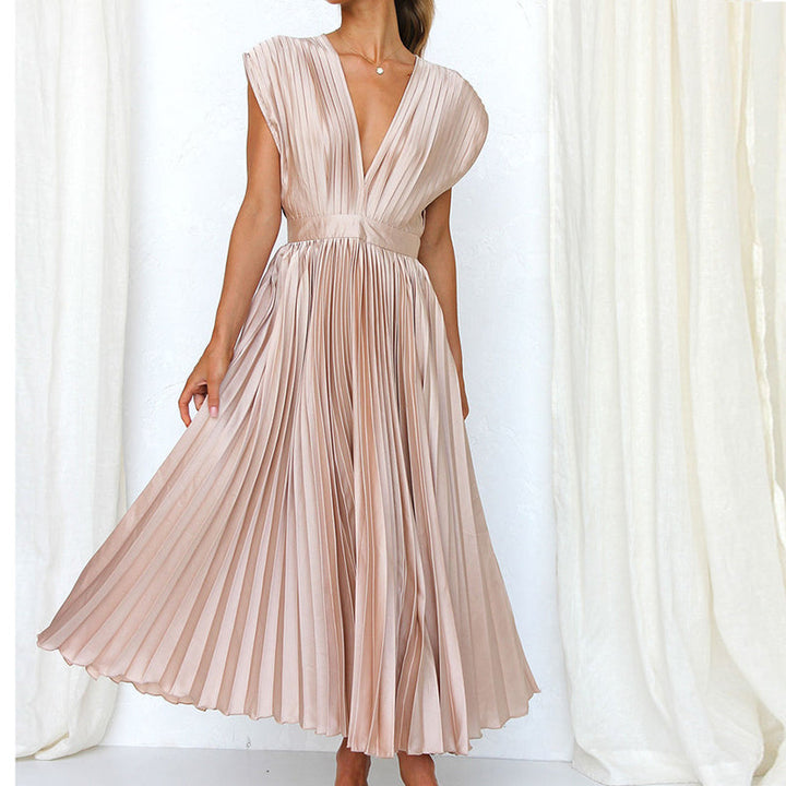 Robe plissée sans manches | Élégance intemporelle