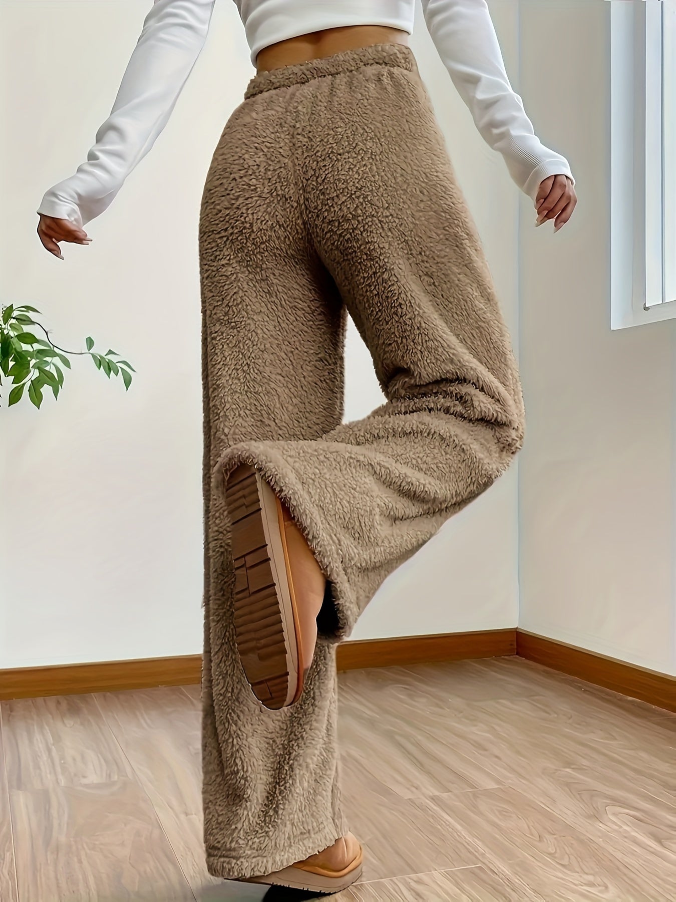 Pantalon ample effet peluche | Confort cocooning