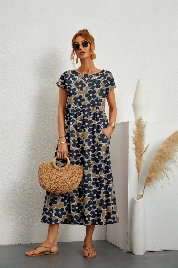 Robe midi fleurie | Élégance estivale