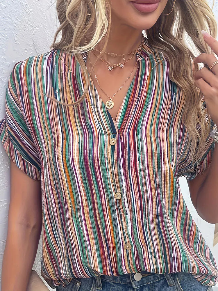 Blouse rayée colorée | Style quotidien vibrant