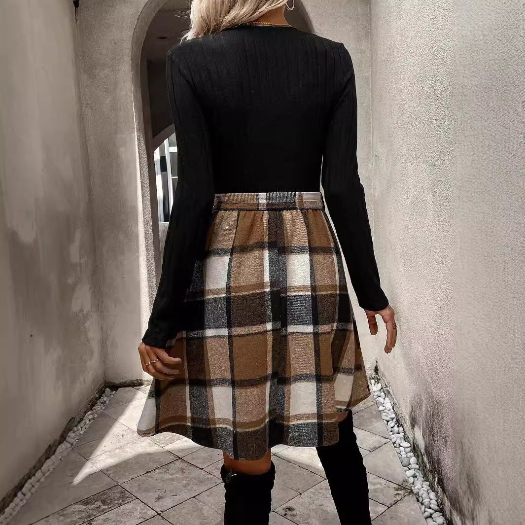 Robe femme à carreaux | Parfaite pour automne-hiver