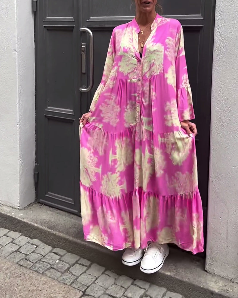 Robe longue fluide imprimée | Parfaite pour le printemps et l'été