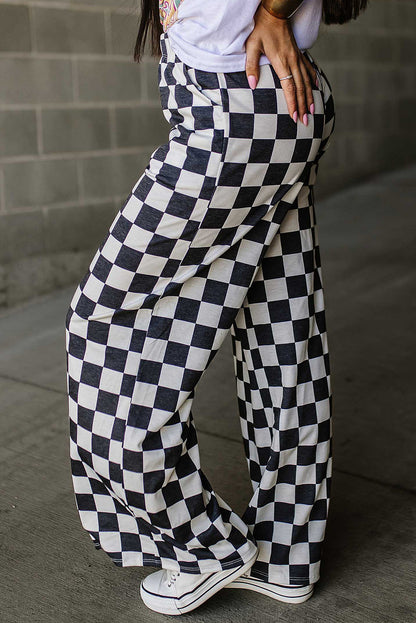 Pantalon large à carreaux | Style original et décontracté