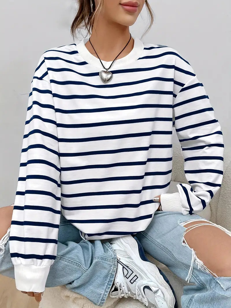 Sweatshirt rayé casual | Idéal pour un look décontracté