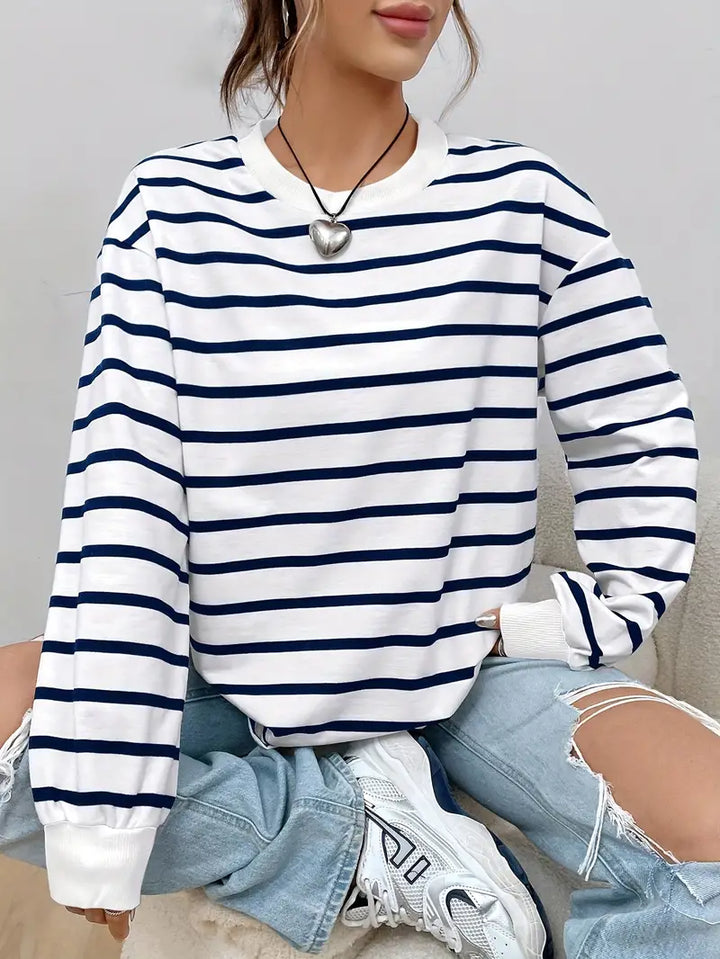 Sweatshirt rayé casual | Idéal pour un look décontracté