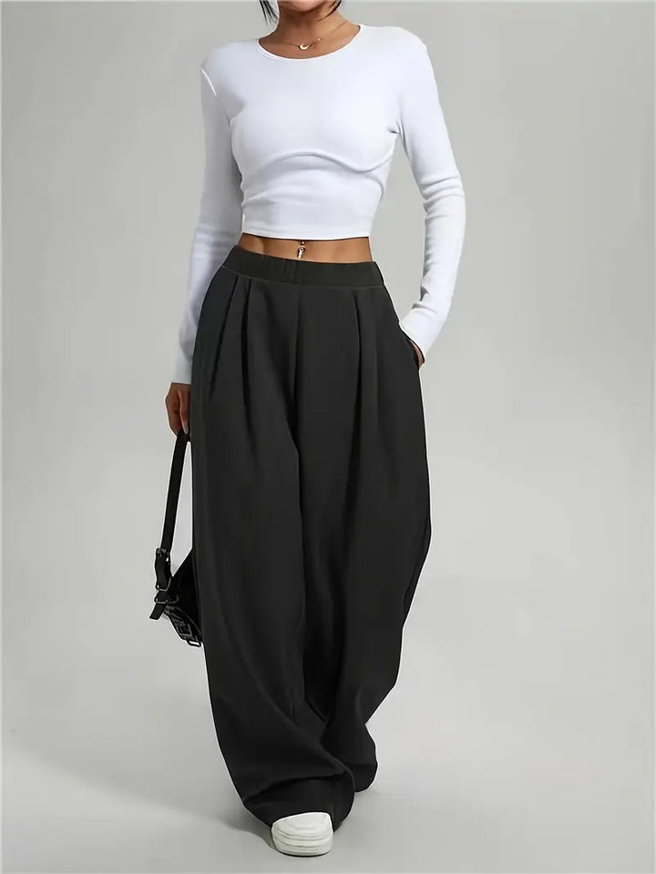 Pantalon ample taille haute | Confort et fluidité au quotidien