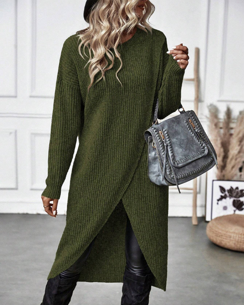 Robe longue cache-cœur | Confort chic d'automne