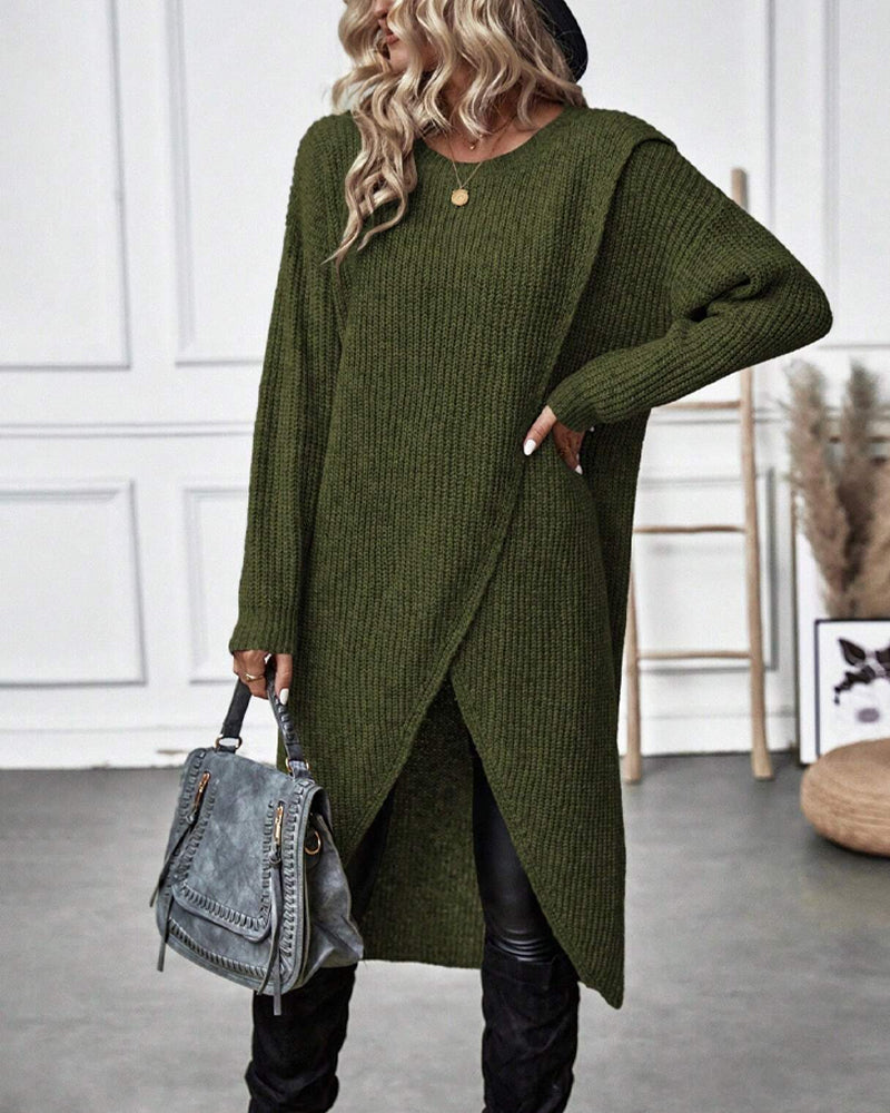 Robe longue cache-cœur | Confort chic d'automne