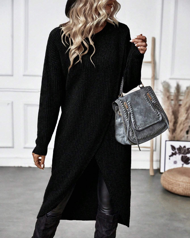 Robe longue cache-cœur | Confort chic d'automne