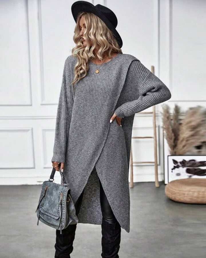 Robe longue cache-cœur | Confort chic d'automne
