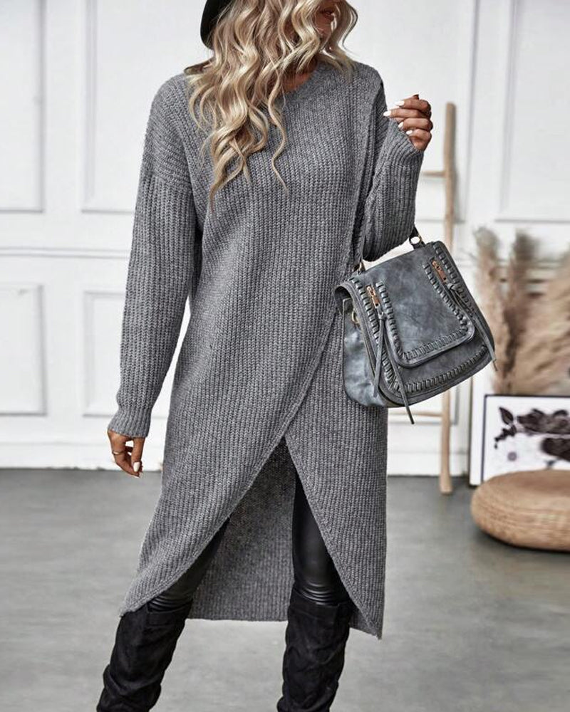 Robe longue cache-cœur | Confort chic d'automne