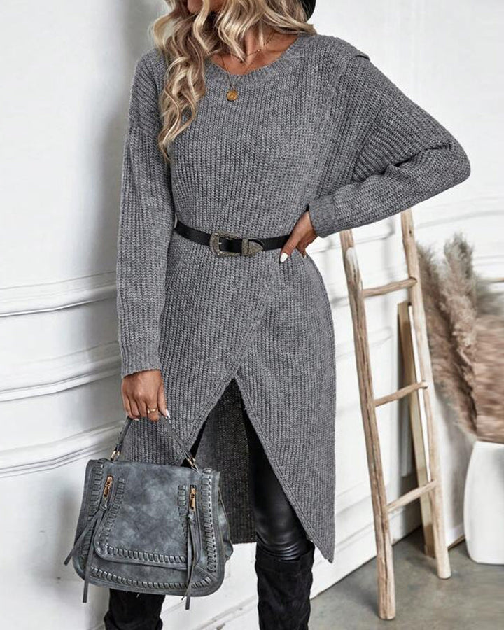Robe longue cache-cœur | Confort chic d'automne
