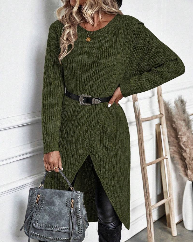 Robe longue cache-cœur | Confort chic d'automne