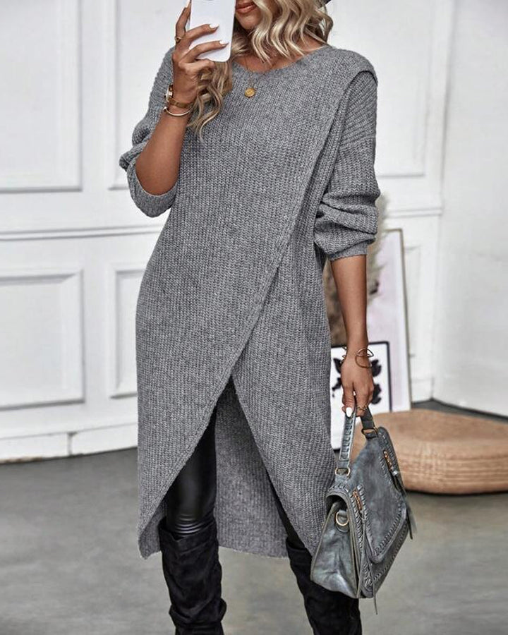 Robe longue cache-cœur | Confort chic d'automne