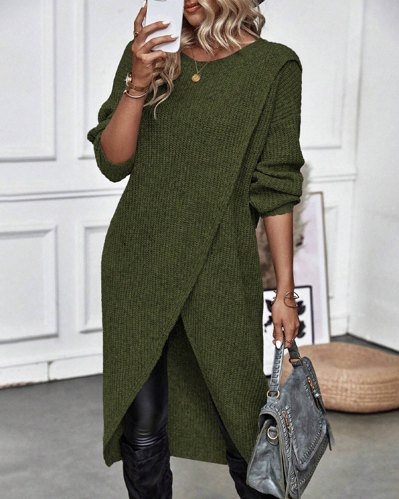 Robe longue cache-cœur | Confort chic d'automne