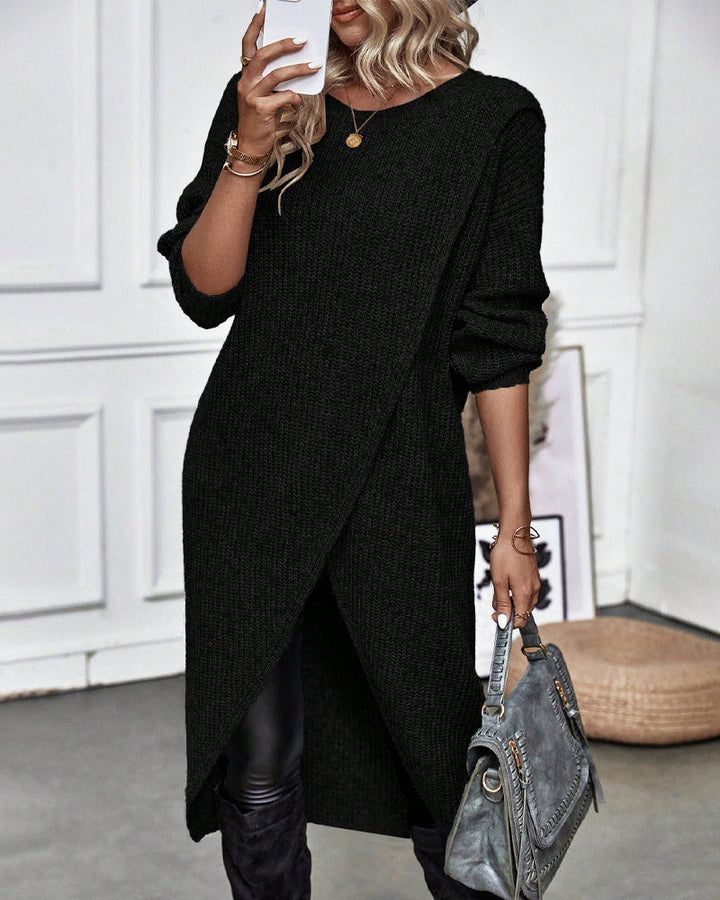 Robe longue cache-cœur | Confort chic d'automne