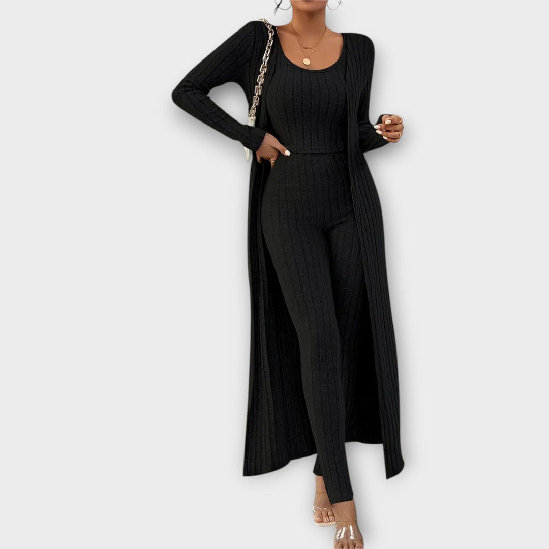 Ensemble 3 pièces côtelé | Élégant et confortable