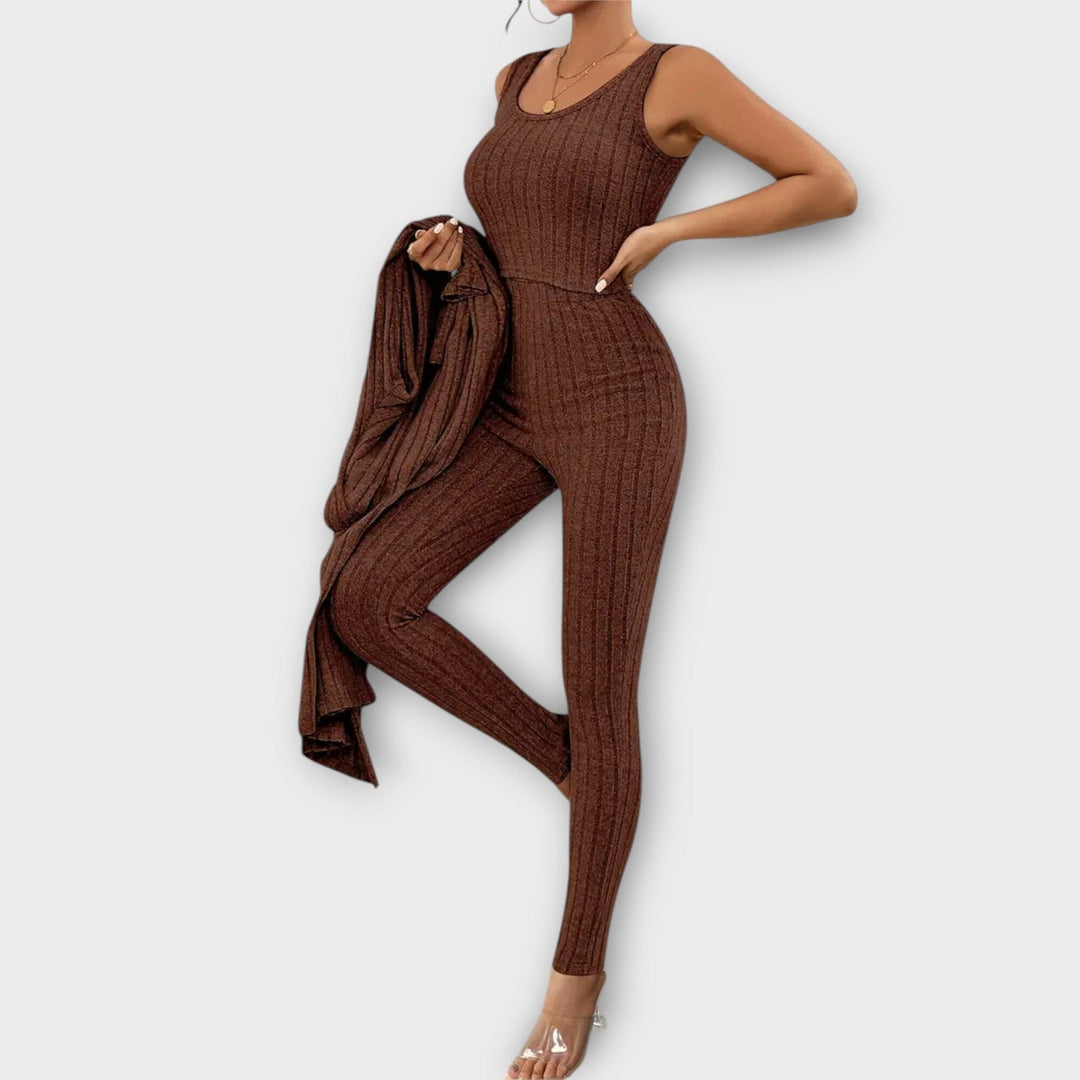 Ensemble 3 pièces côtelé | Élégant et confortable