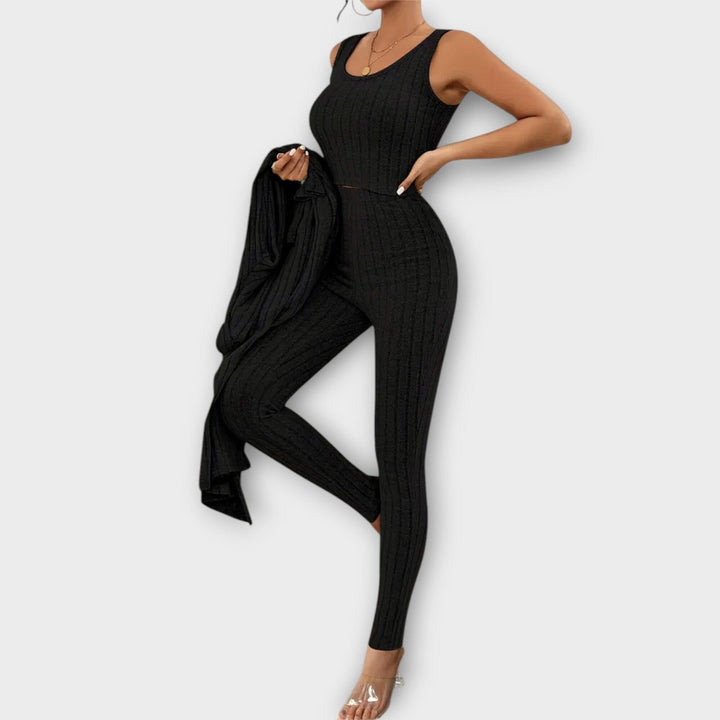 Ensemble 3 pièces côtelé | Élégant et confortable