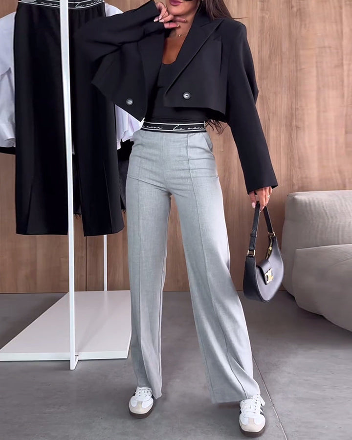 Pantalon droit zippé avec poches | Élégance décontractée