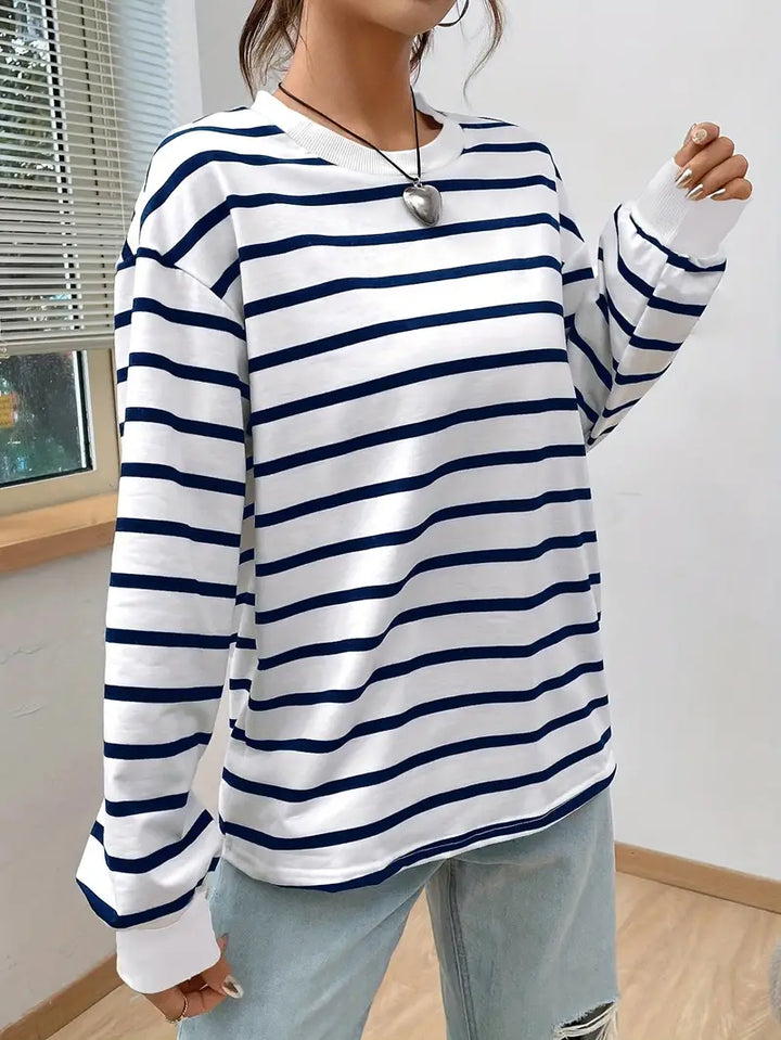 Sweatshirt rayé casual | Idéal pour un look décontracté