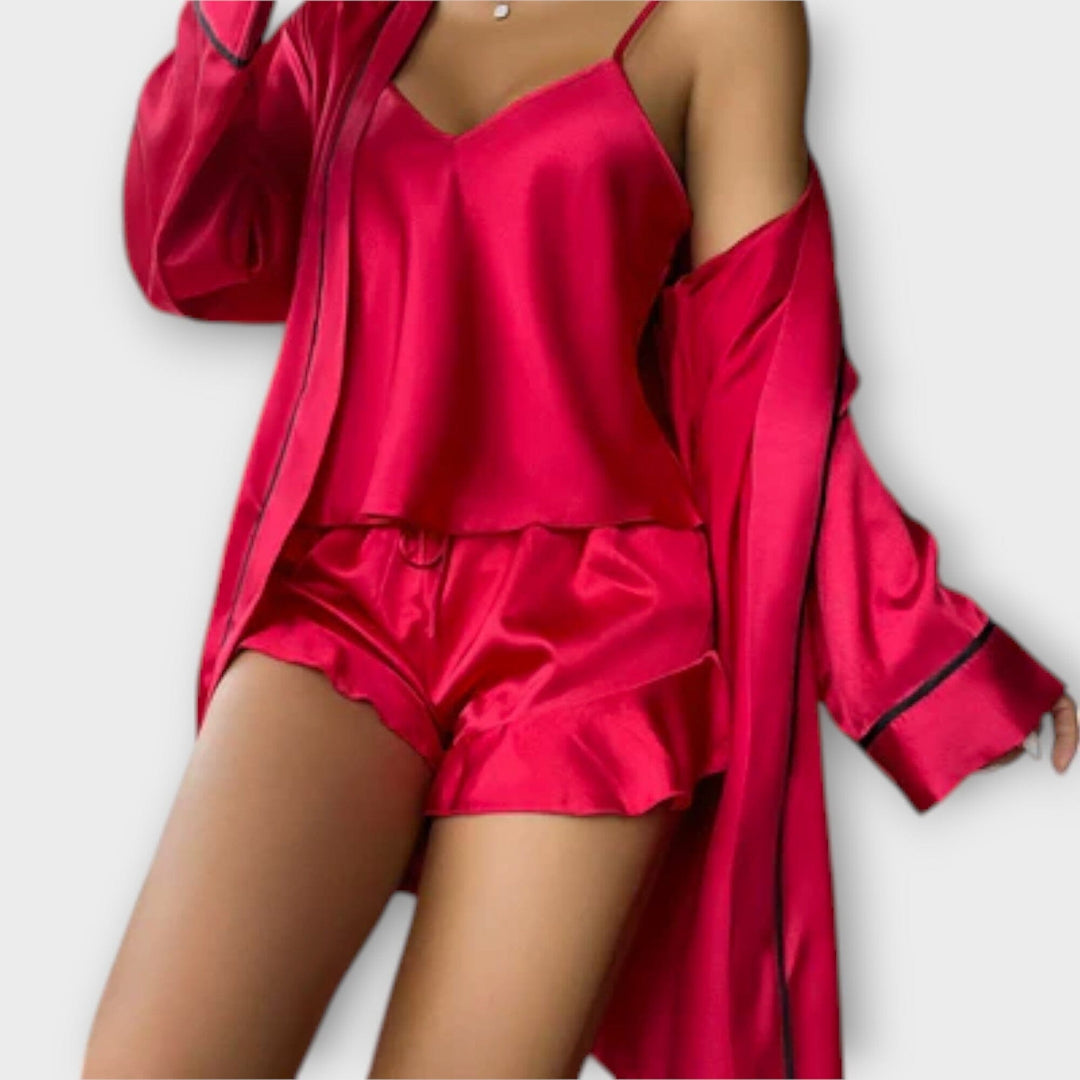 Pyjama 3 pièces satiné | Confort raffiné pour la maison