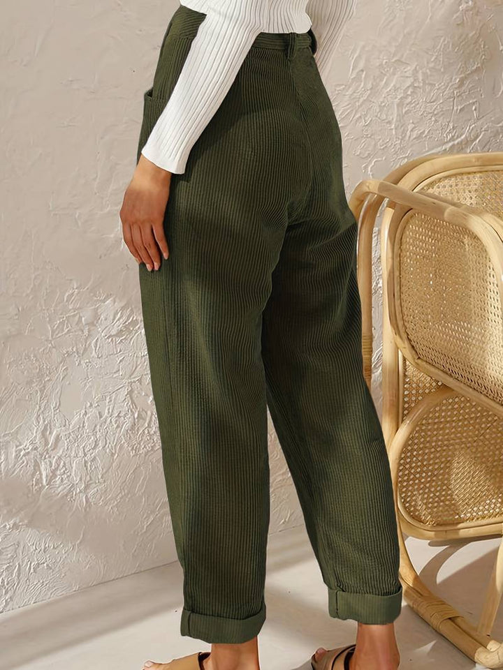 Pantalon femme côtelé | Style décontracté chic