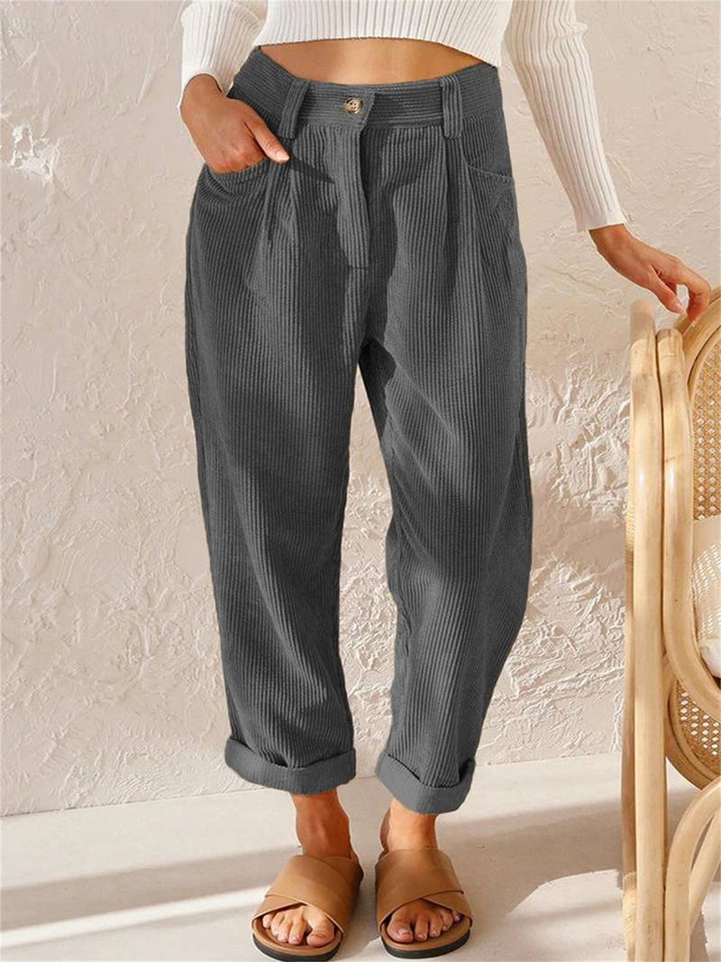 Pantalon femme côtelé | Style décontracté chic