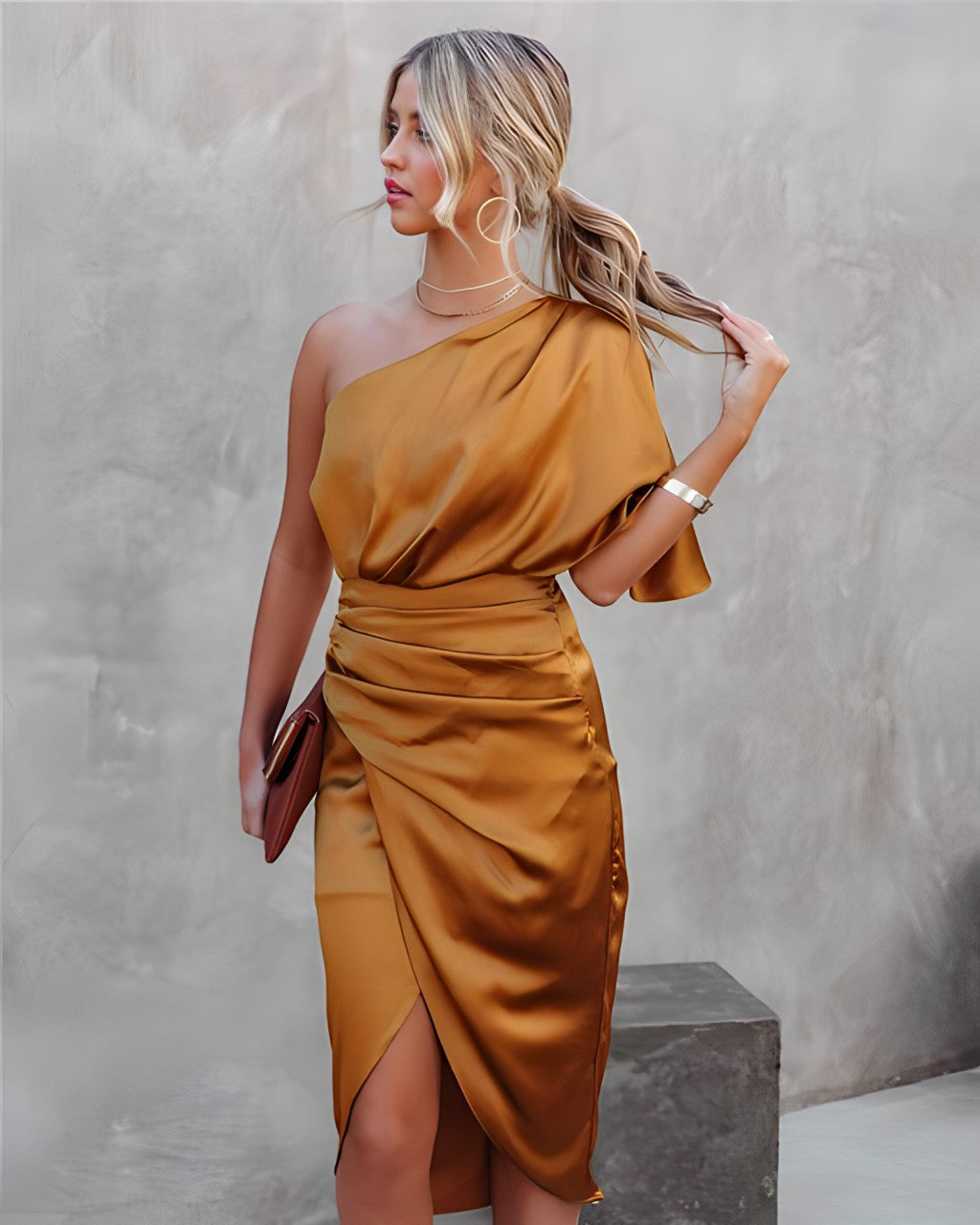 Robe midi asymétrique | Soirée élégante