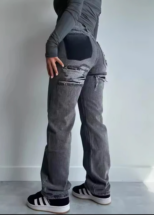 Jean vintage | Style décontracté avec détails usés