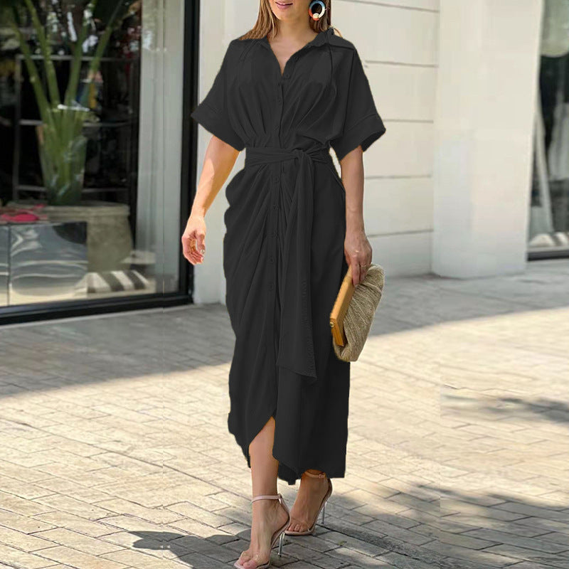Robe longue boutonnée fluide | Confort & style estival