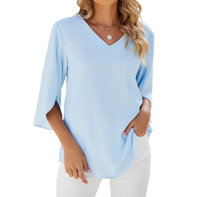 Blouse élégante à manches fendues | Style quotidien léger