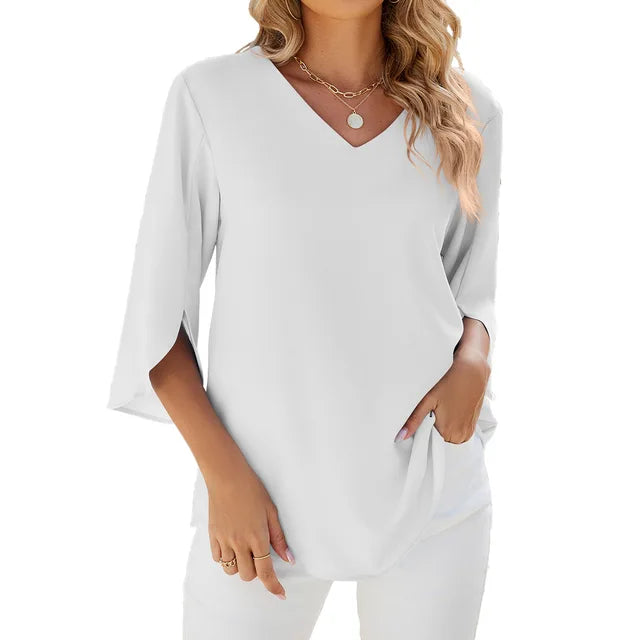 Blouse élégante à manches fendues | Style quotidien léger