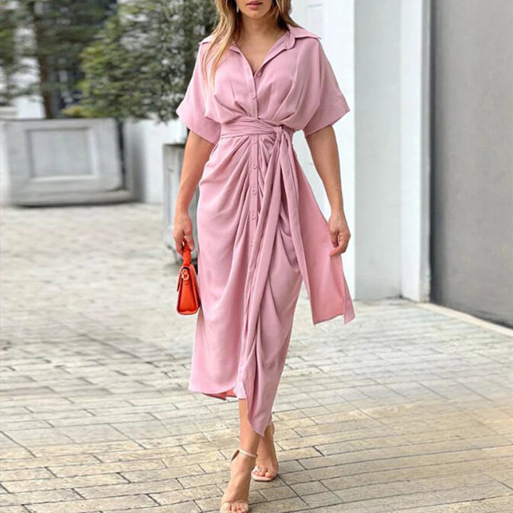 Robe longue boutonnée fluide | Confort & style estival