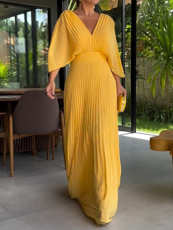 Robe longue plissée | Élégance estivale