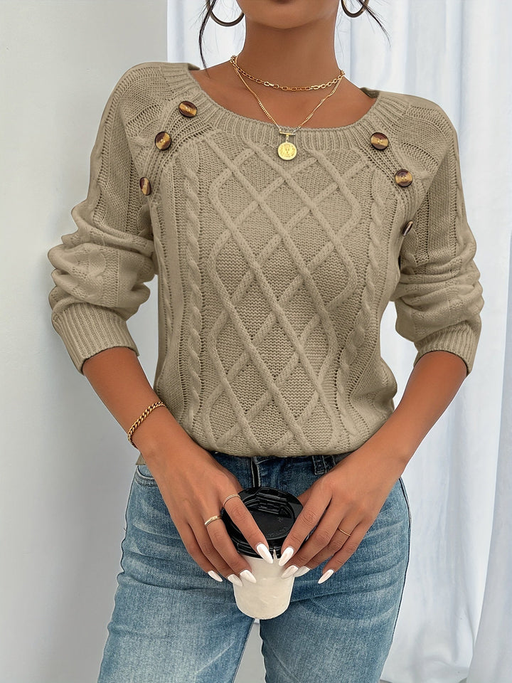 Pull tricot à boutons décoratifs | Élégance décontractée