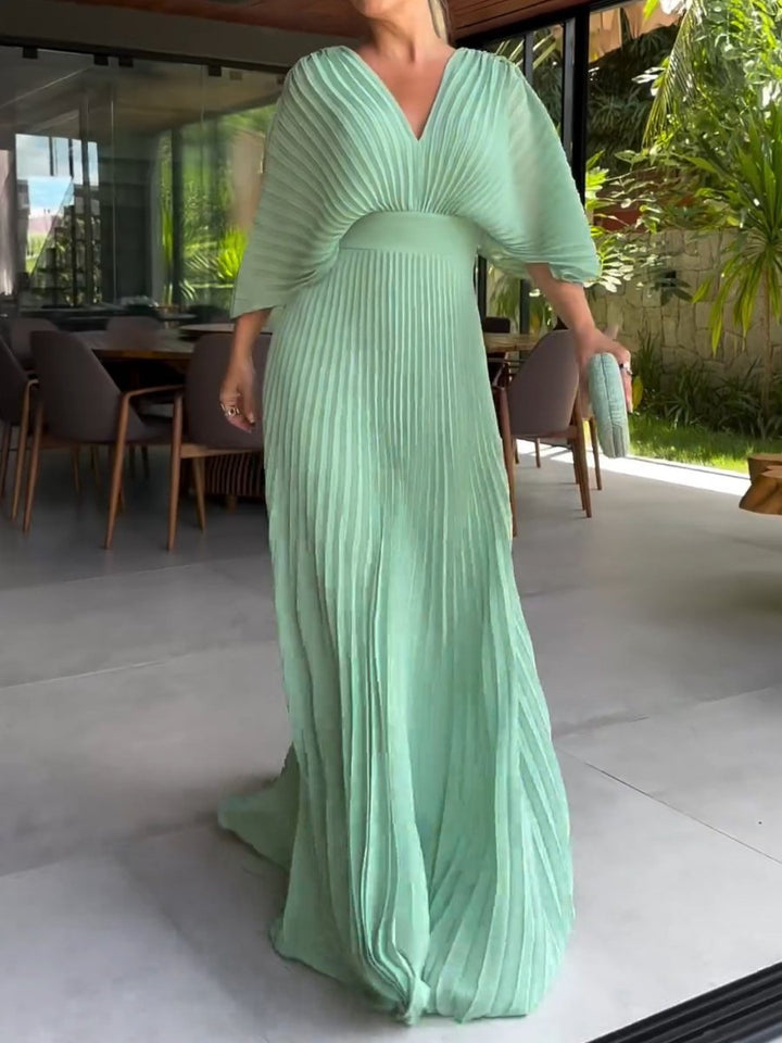 Robe longue plissée | Élégance estivale