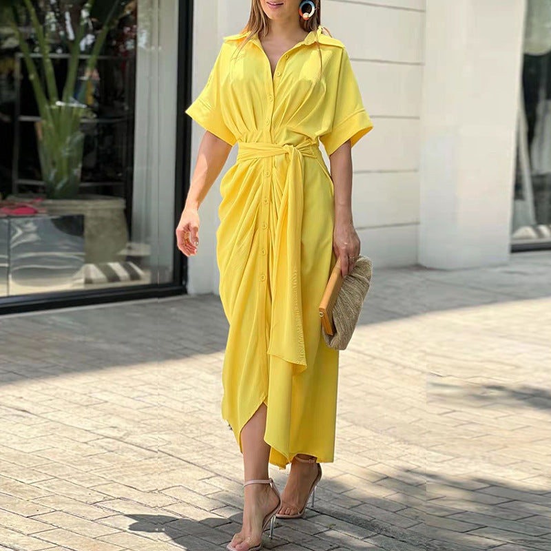 Robe longue boutonnée fluide | Confort & style estival