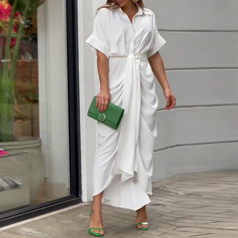 Robe longue boutonnée fluide | Confort & style estival