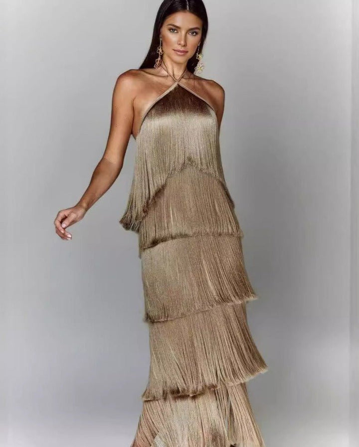 Robe élégante à franges | Effet fluide et original